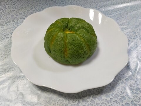 かぼちゃのメロンパン～抹茶クッキー生地とパン生地で